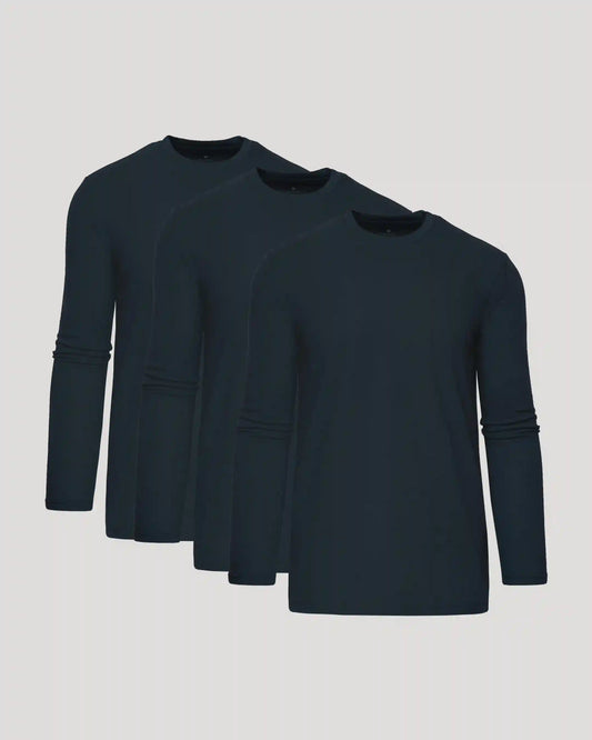 All Navy Tall Long Sleeve Crew 3-Pack