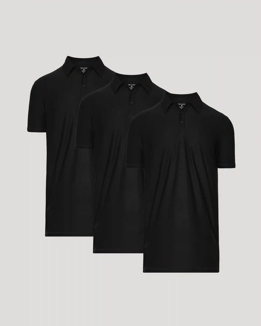 Black Tall Active Polo 3-Pack
