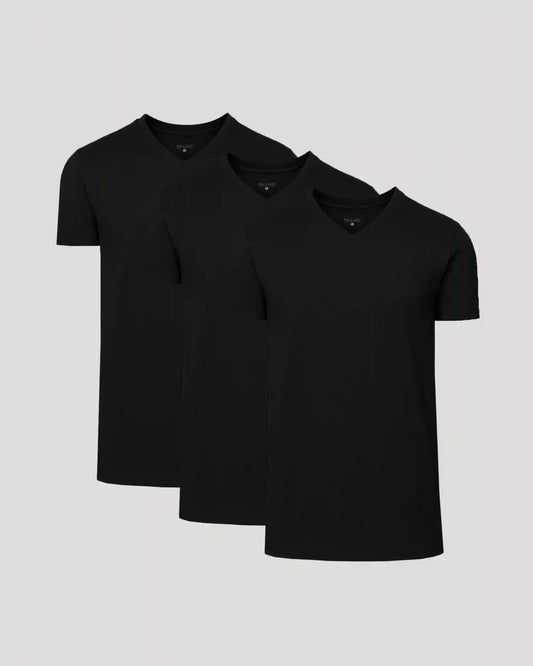 Black Short Sleeve Tall Classic V-Neck 3-Pack