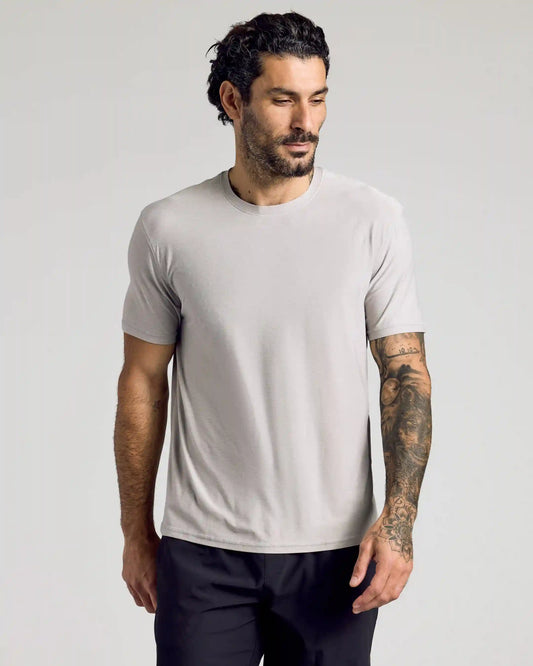 Light Heather Gray Active Crew Neck Tee